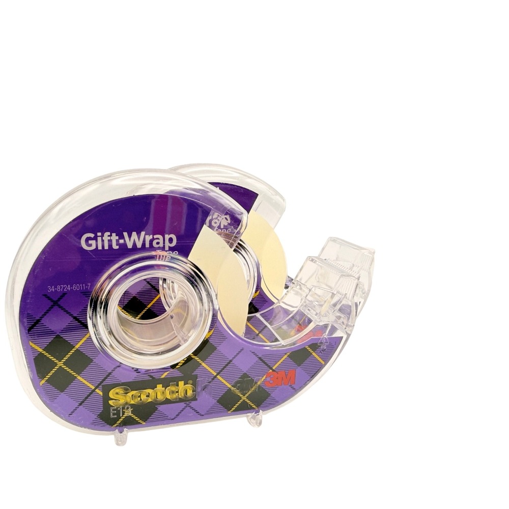 Scotch Satin Gift-Wrap Tape 2-Pack Purple Plaid 3M Adhesive Gift‎ Wrap Christmas